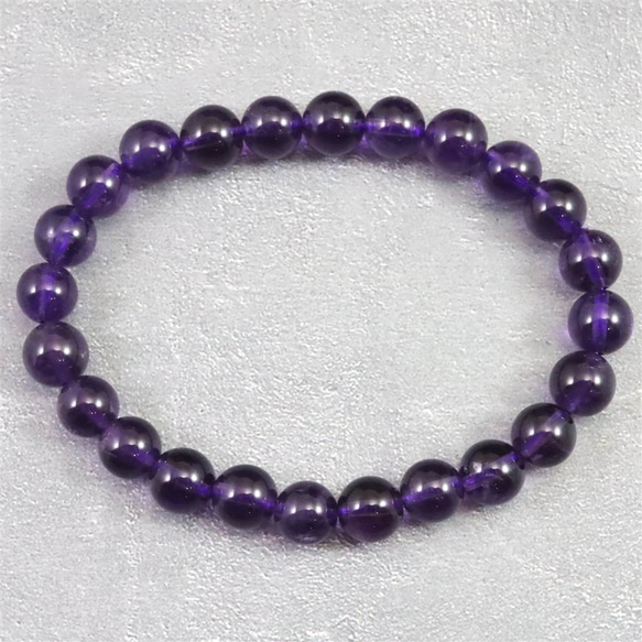 ウルグアイ産 アメジスト 7.5mブレスレット 14.9g #68136 ブレスレット