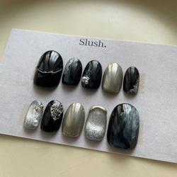 No597/ジェルネイルチップ☆付け爪~インディゴブルー☆ニュアンス