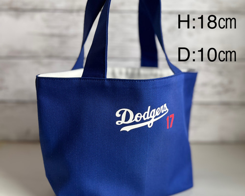 ドジャース 17番 大谷翔平 ブルー×ホワイト ミニトートバッグ