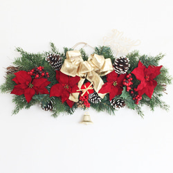 商品名【慶】華やか！♥ダリアと紅椿のお正月リース＊ 冬リース お正月 ダリア と 椿 の 和風リース 紅白 | 雑貨屋 HarryChop