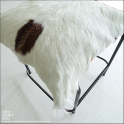 毛皮クッションカバー PUTI-29 天然皮革 北欧 本皮 レザー 正方形 手作り レトロ調 エスニック 45cm 3枚目の画像