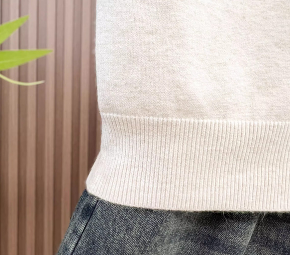 カラーボタン ニットベスト レディース 秋冬 ゆったりオーバーサイズ 綿毛糸 アンサンブル 重ね着 おしゃれ ノーカ 11枚目の画像