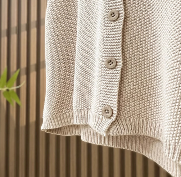 綿100% Vネック  ニットベスト 秋冬 ゆったりオーバーサイズ 綿毛糸 アンサンブル 重ね着 おしゃれ ノーカ 13枚目の画像