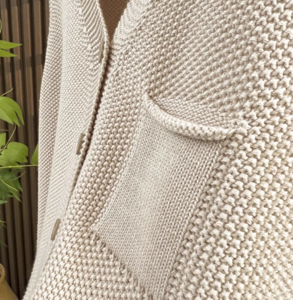 綿100% Vネック  ニットベスト 秋冬 ゆったりオーバーサイズ 綿毛糸 アンサンブル 重ね着 おしゃれ ノーカ 11枚目の画像