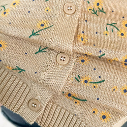 綿100% プリント ニットカーディガン ショート丈 秋 新作 レディース シンプル 上品 通勤 オフタイム 7枚目の画像