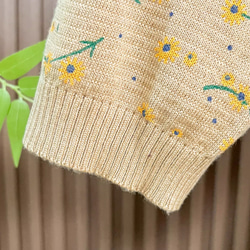 綿100% プリント ニットカーディガン ショート丈 秋 新作 レディース シンプル 上品 通勤 オフタイム 10枚目の画像