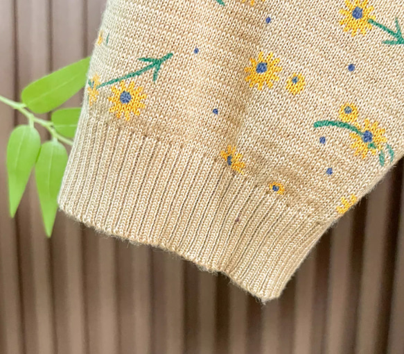 綿100% プリント ニットカーディガン ショート丈 秋 新作 レディース シンプル 上品 通勤 オフタイム 10枚目の画像