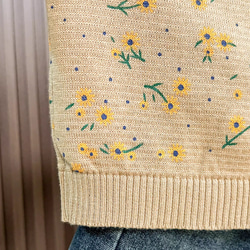 綿100% プリント ニットカーディガン ショート丈 秋 新作 レディース シンプル 上品 通勤 オフタイム 11枚目の画像