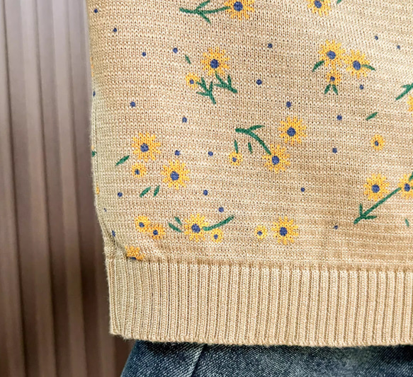 綿100% プリント ニットカーディガン ショート丈 秋 新作 レディース シンプル 上品 通勤 オフタイム 11枚目の画像