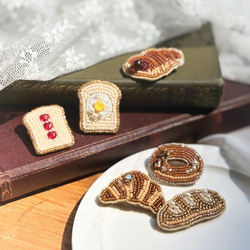 パン好きさんのための、パン屋さんな刺繍ブローチ 3枚目の画像