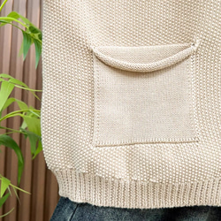 綿100% Vネック  ニットベスト 秋冬 ゆったりオーバーサイズ 綿毛糸 アンサンブル 重ね着 おしゃれ ノーカ 11枚目の画像