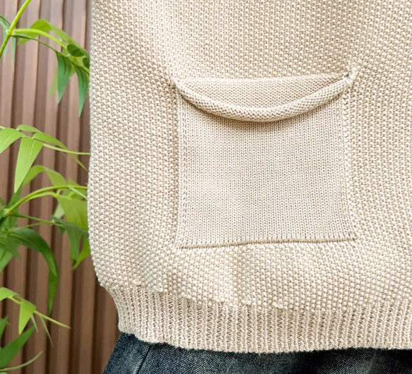 綿100% Vネック  ニットベスト 秋冬 ゆったりオーバーサイズ 綿毛糸 アンサンブル 重ね着 おしゃれ ノーカ 11枚目の画像