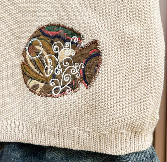 綿100% Vネック  ニットベスト 秋冬 ゆったりオーバーサイズ 綿毛糸 アンサンブル 重ね着 おしゃれ ノーカ 12枚目の画像