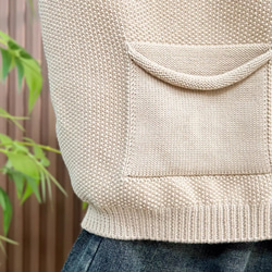 綿100% ビッグサイズ レディース ジップアップニットベスト ノースリーブ 秋春 ニットベスト 9枚目の画像