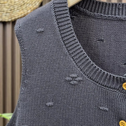 綿  丸首  ニットベスト 秋冬 ゆったりオーバーサイズ 綿毛糸 アンサンブル 重ね着 おしゃれ ノーカ 10枚目の画像