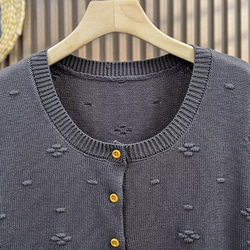 綿  丸首  ニットベスト 秋冬 ゆったりオーバーサイズ 綿毛糸 アンサンブル 重ね着 おしゃれ ノーカ 9枚目の画像