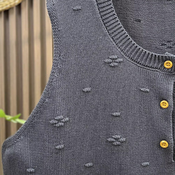 綿  丸首  ニットベスト 秋冬 ゆったりオーバーサイズ 綿毛糸 アンサンブル 重ね着 おしゃれ ノーカ 11枚目の画像