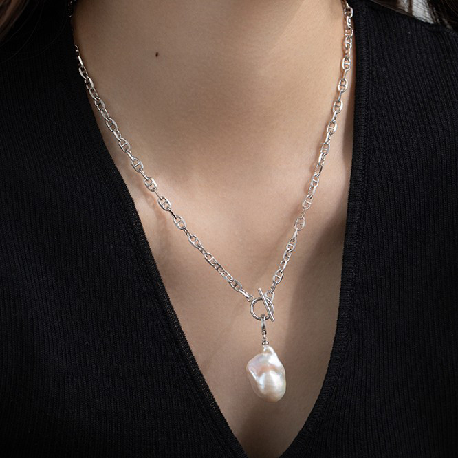 淡水バロックパールのネックレス  淡水真珠 淡水パール  6月誕生石 ブライダル 結婚式