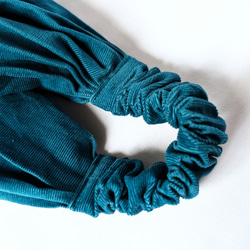 幅広ヘアバンド（コーデュロイ・ティール） 3枚目の画像