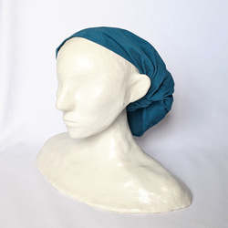 幅広ヘアバンド（コーデュロイ・ティール） 6枚目の画像