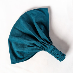 幅広ヘアバンド（コーデュロイ・ティール） 2枚目の画像