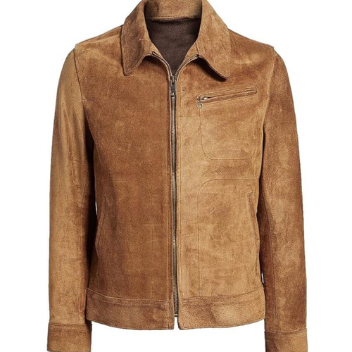 Suede Leather Jacket with Shirt Collar シャツカラーのスエード