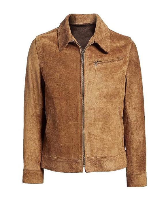 Suede Leather Jacket with Shirt Collar シャツカラーのスエード