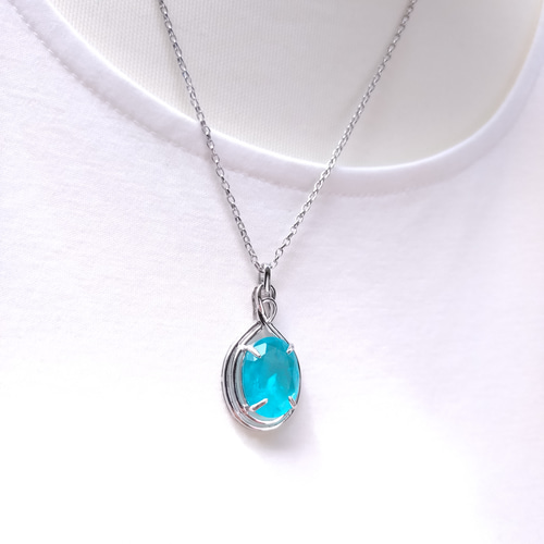 ✨ 人工パライバトルマリン ペンダント✨ SV925 *上質を知る大人に選ば