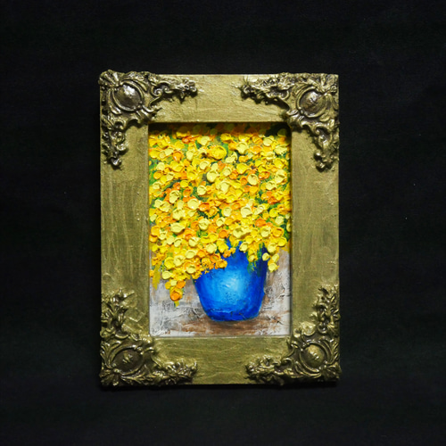 油絵 油彩 油彩画 絵 絵画 キャンバスパネル ミニ絵画【ミモザ】 油絵 油彩 油彩画 絵 絵画 キャンバスパネル ミニ絵画【ミモザ