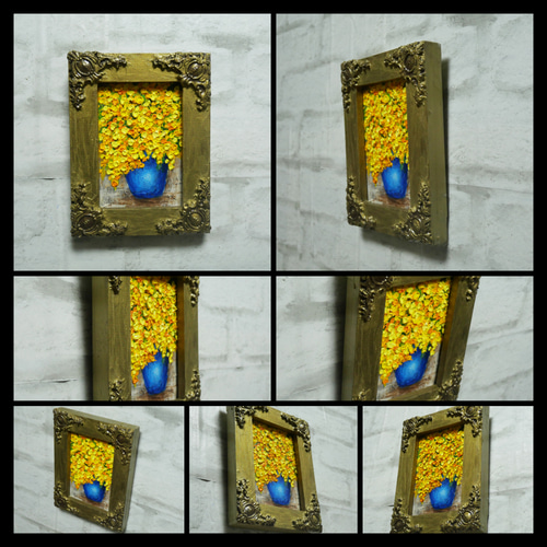 油絵 油彩 油彩画 絵 絵画 キャンバスパネル ミニ絵画【ミモザ】 油絵 油彩 油彩画 絵 絵画 キャンバスパネル ミニ絵画【ミモザ