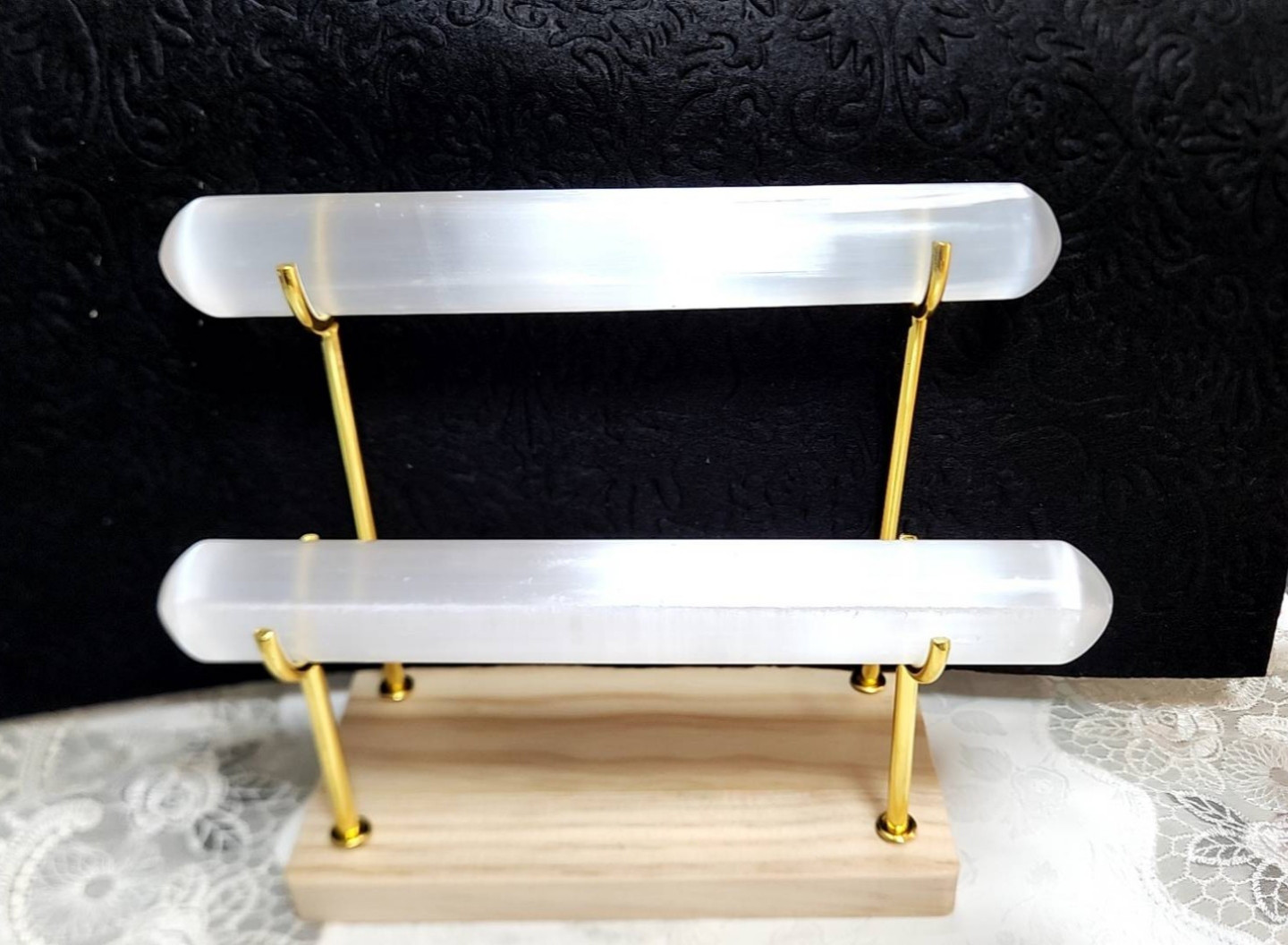 【再販】ブレスレットラック◇セレナイト浄化◇ディスプレイ◇ジュエリーラックセレナイト