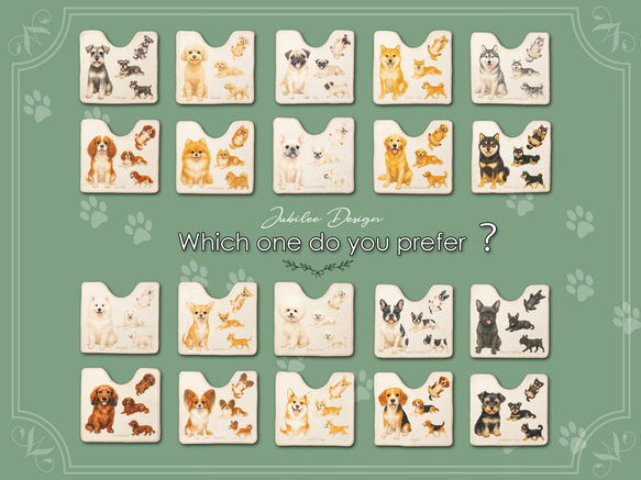 Jubilee もこもこ起毛 トイレマット 滑り止め付 55x60cm 犬柄 ドッグ JB-MAT5560-dog 9枚目の画像