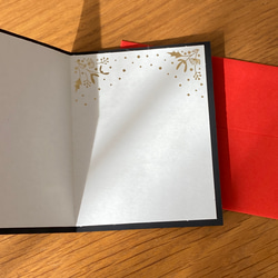 小さな難あり10％引！イタリア製　大人のクリスマス　小さめ『エンボス加工　きらきら箔押し　クリスマスツリー』～中紙付き～ 3枚目の画像