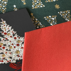 小さな難あり10％引！イタリア製　大人のクリスマス　小さめ『エンボス加工　きらきら箔押し　クリスマスツリー』～中紙付き～ 11枚目の画像