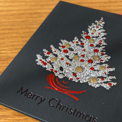 小さな難あり10％引！イタリア製　大人のクリスマス　小さめ『エンボス加工　きらきら箔押し　クリスマスツリー』～中紙付き～ 5枚目の画像