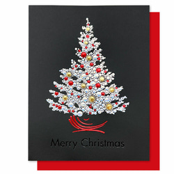 小さな難あり10％引！イタリア製　大人のクリスマス　小さめ『エンボス加工　きらきら箔押し　クリスマスツリー』～中紙付き～ 7枚目の画像