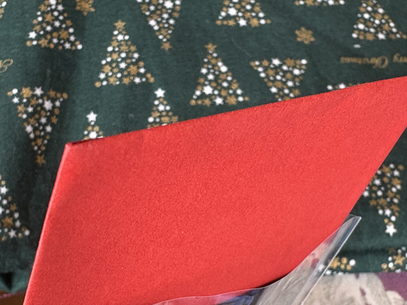 小さな難あり10％引！イタリア製　大人のクリスマス　小さめ『エンボス加工　きらきら箔押し　クリスマスツリー』～中紙付き～ 9枚目の画像