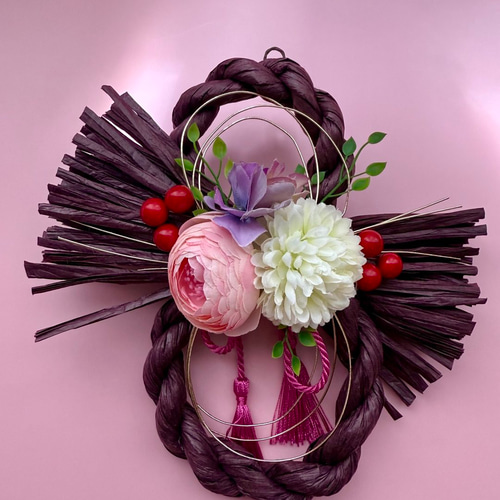 超早割価格】縁起の良い、『8』の文字デザインのしめ縄飾り 和モダン