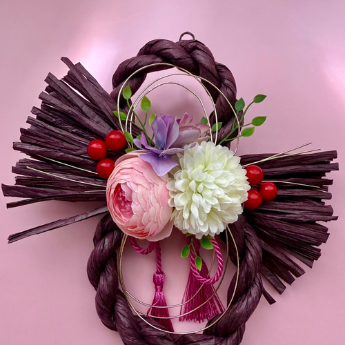 超早割価格】縁起の良い、『8』の文字デザインのしめ縄飾り 和モダン