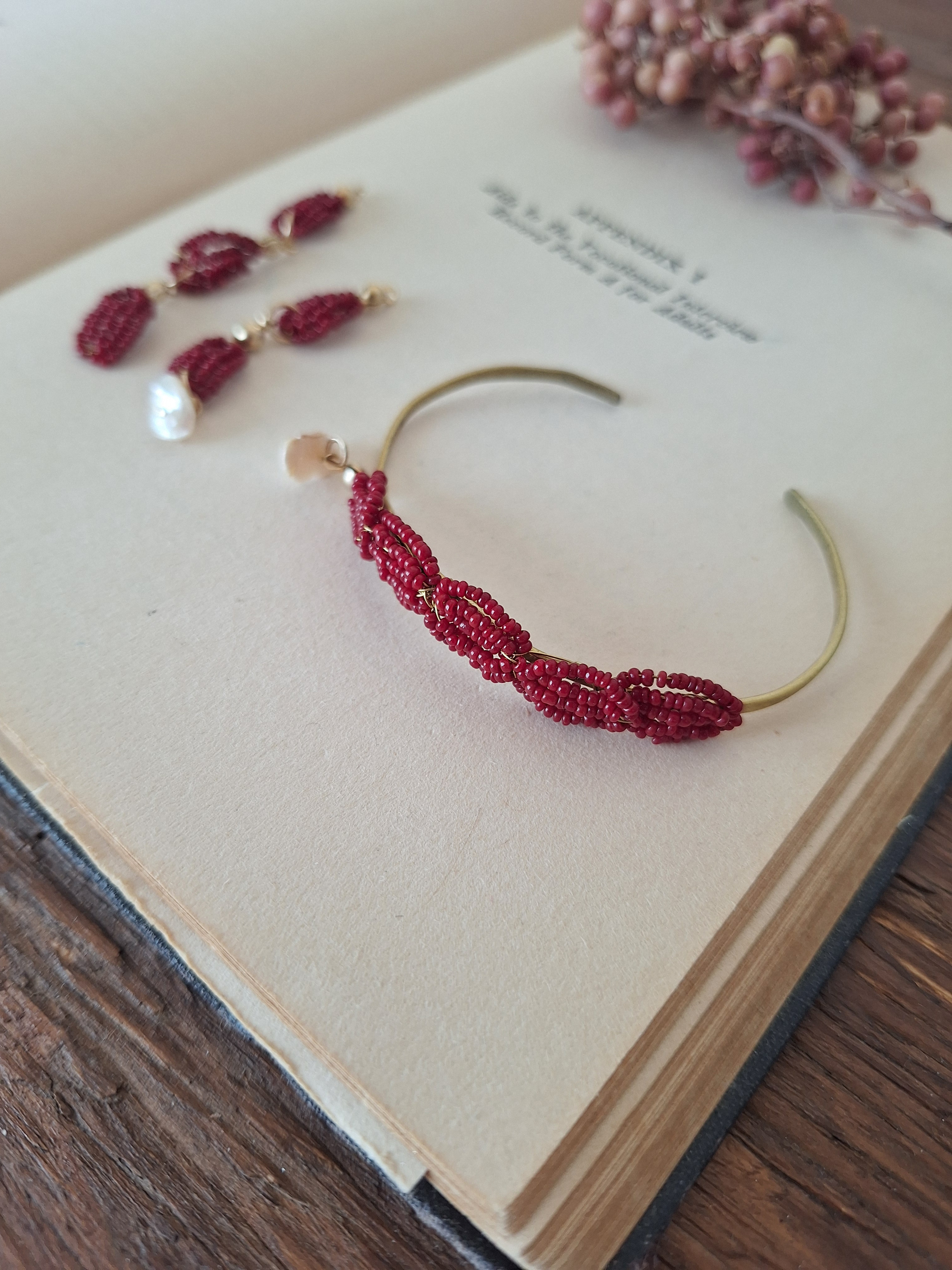 深紅の連珠セット   Shinku no Renju Set   Crimson Beaded Garland Set