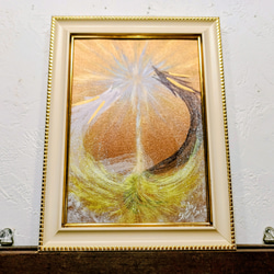 風水吉祥幸せ絵画＊夢色光画〜微笑み鳳凰/ピンク〜虹ヒーリング