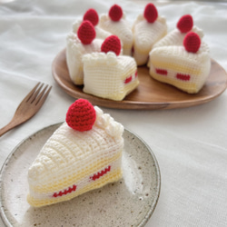 ショートケーキ いちご 編みぐるみ 毛糸 インテリア おままごと
