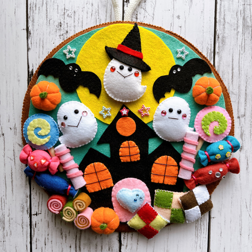 フェルトリース☆ハロウィンリース リース Tama 通販 19883129｜Creema