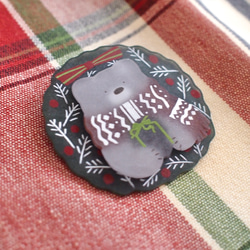 特集掲載◆ｸﾘｽﾏｽﾌﾞﾛｰﾁ◆クマさんからのプレゼント 7枚目の画像