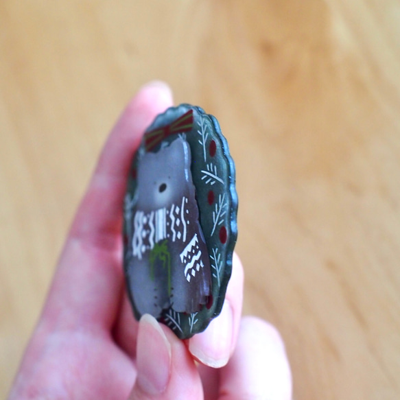 特集掲載◆ｸﾘｽﾏｽﾌﾞﾛｰﾁ◆クマさんからのプレゼント 4枚目の画像