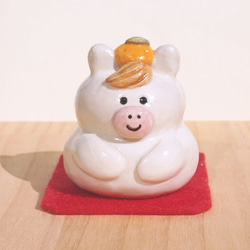 楽入窯製 赤ベコ親子 置物 その他置物 楽入 通販 10681304｜Creema