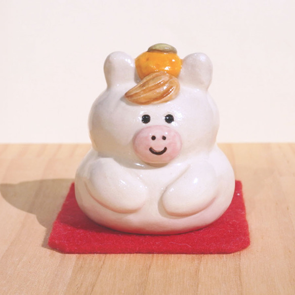 陶器]鏡餅うまの置物[お正月 干支 馬 午 ウマ] 鏡餅 chopiandchoco