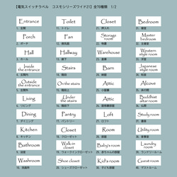 電気スイッチネームカード(白)10枚　英語　コスモシリーズワイド21　ネームスイッチカード　モノラベ 4枚目の画像