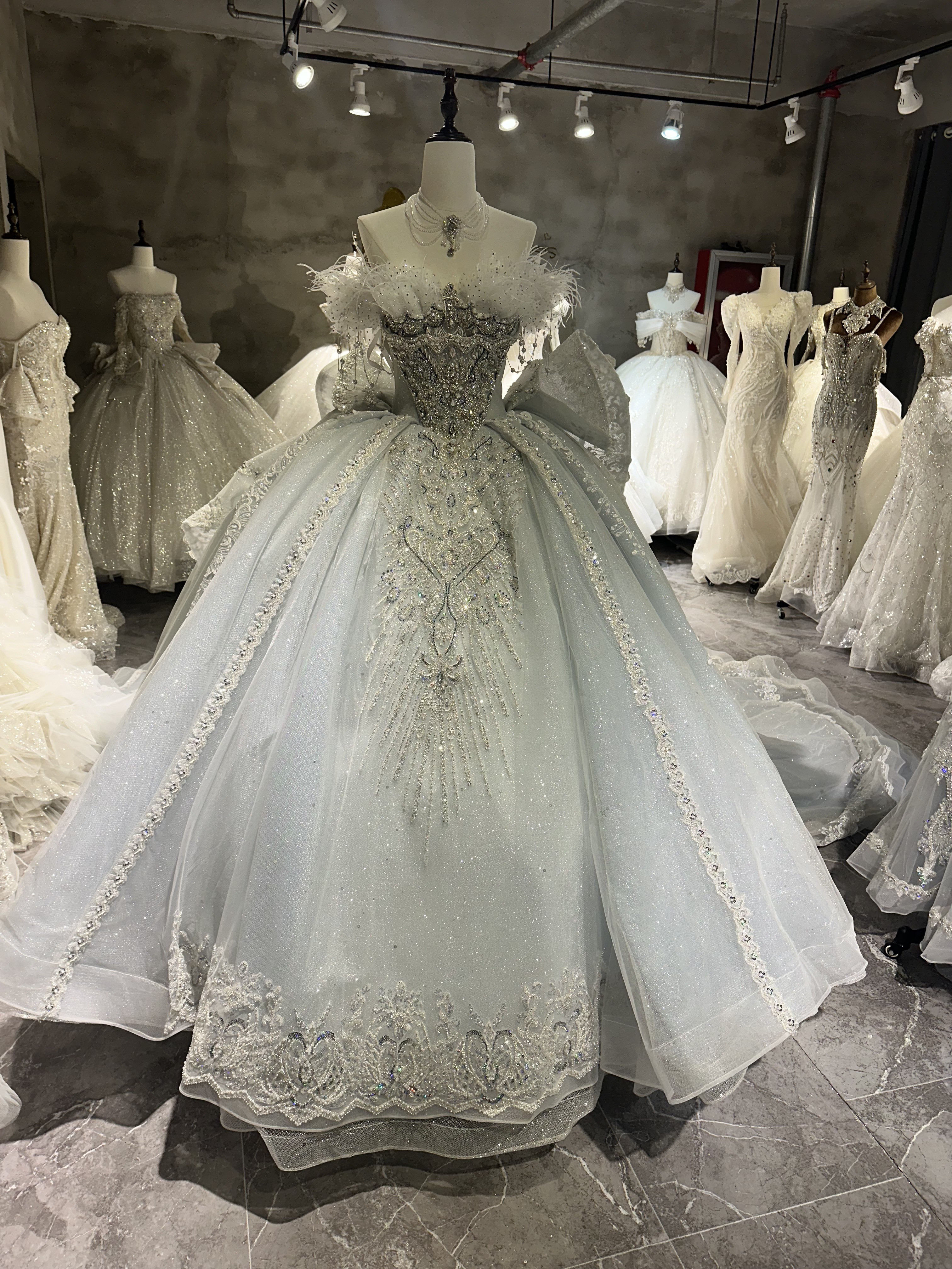 2025新作！レーススカート　トレーン　ラッフルスカート　美しいレース　編み上げ　サイズオーダー可能　ウェディングドレス