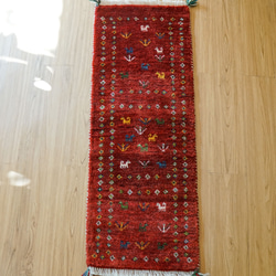 122×77cm【アフガニスタンガズニウール手織り絨毯】手織り